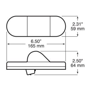 Peterson Mfg Trailer Light, Turn Light, LED, Oval, Amber, 6-1/2 Inch Length X 2.66 Inch Width X 2.31 Inch Height, With Integral Reflex – 351A