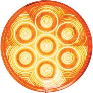 Peterson Mfg Turn Signal Light Assembly – LED, Lumenx ®, Amber Lens, 7 LED, 4-1/4 Inch Diameter, Round, Grommet Mount – 817A-7