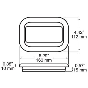 Peterson Mfg Trailer Light Grommet, Rectangular, 6.29 Inch Length X 4.42 Inch Height X 0.57 Inch Width, Fits 850 Series Lights, Black, Rubber – 850-18