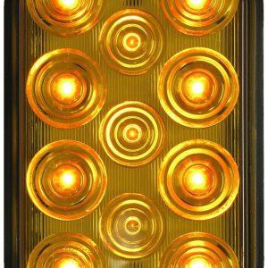 Peterson Mfg Strobe Light Kit, Rectangular, 5.3 Inch Length X 3.44 Inch Height, Amber Lens, 10 LED, With Amp Plug – 850SA-AMP