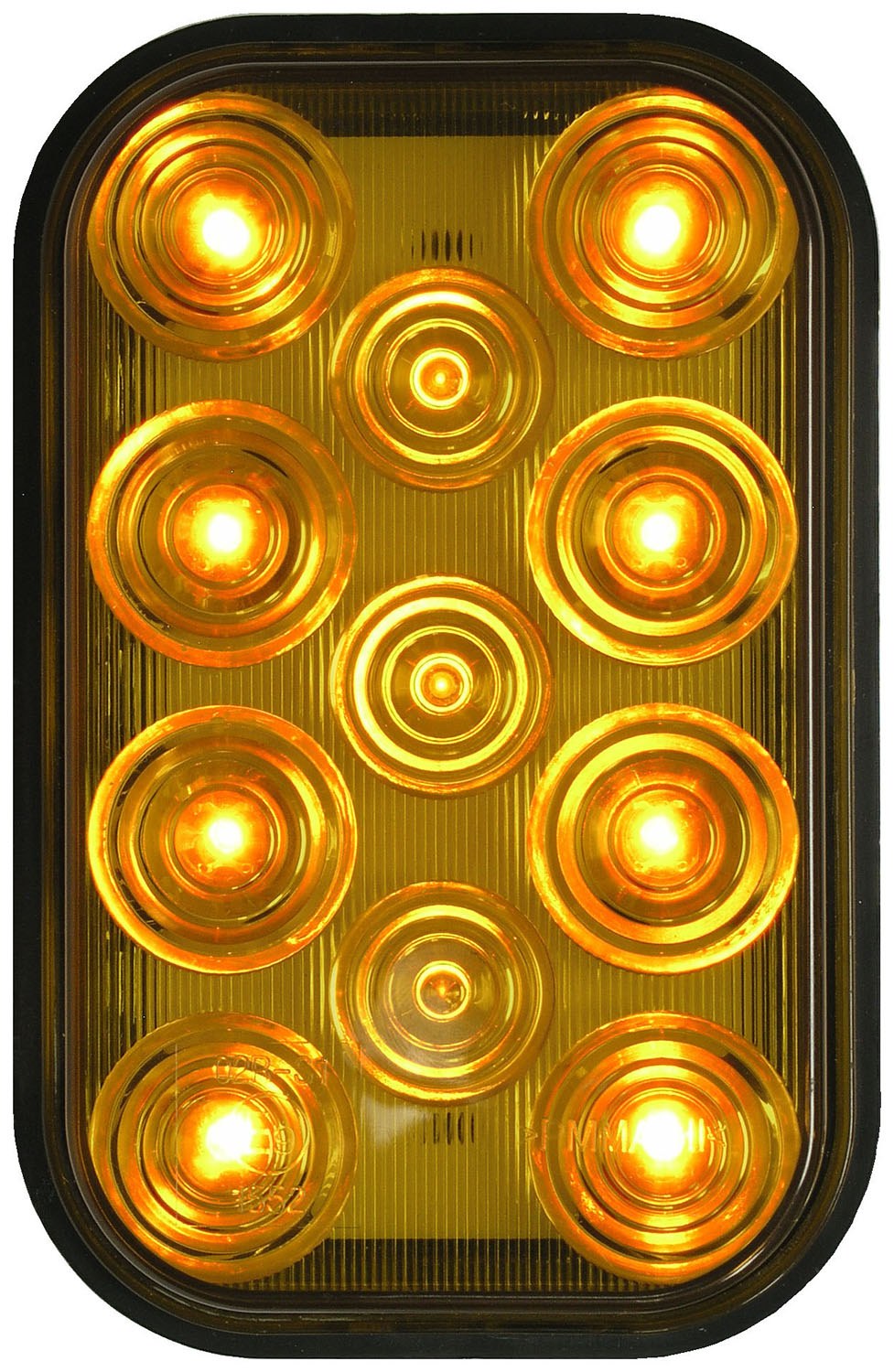 Peterson Mfg Strobe Light Kit, Rectangular, 5.3 Inch Length X 3.44 Inch Height, Amber Lens, 10 LED, With Amp Plug – 850SA-AMP