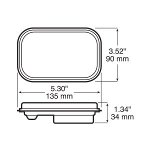 Peterson Mfg Strobe Light Kit, Rectangular, 5.3 Inch Length X 3.44 Inch Height, Amber Lens, 10 LED, With Amp Plug – 850SA-AMP