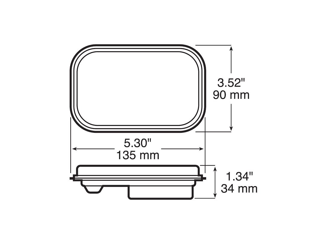 Peterson Mfg Strobe Light Kit, Rectangular, 5.3 Inch Length X 3.44 Inch Height, Amber Lens, 10 LED, With Amp Plug – 850SA-AMP