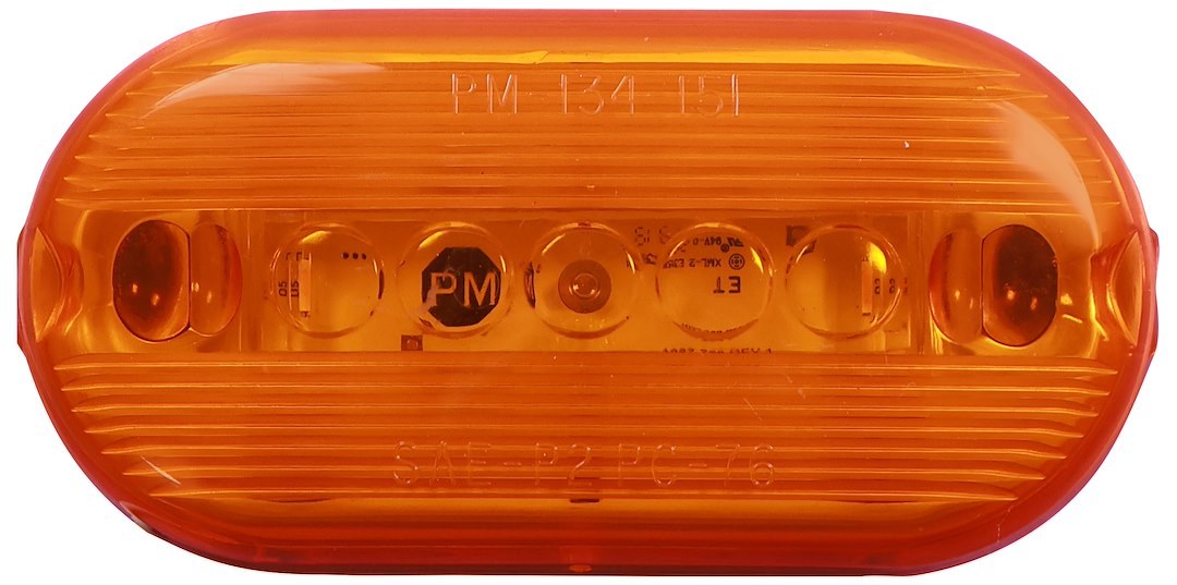 Peterson Mfg Clearance Light, LED, Oval, 4 Inch Length X 2 Inch Width X 1.09 Inch Height, Amber Lens, Surface Mount, 9 to 32 Volt – M35A-MV