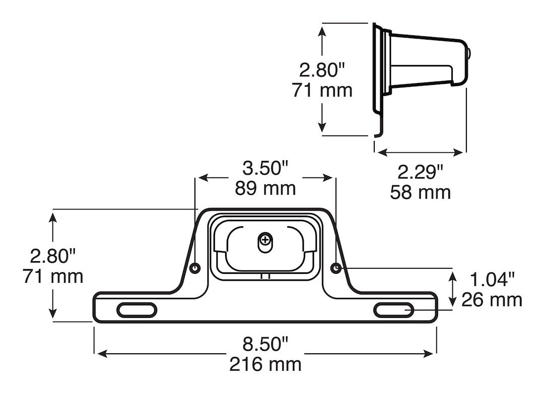 Peterson Mfg License Plate Bracket, Black, Power Coated, Steel, With Light – M436B