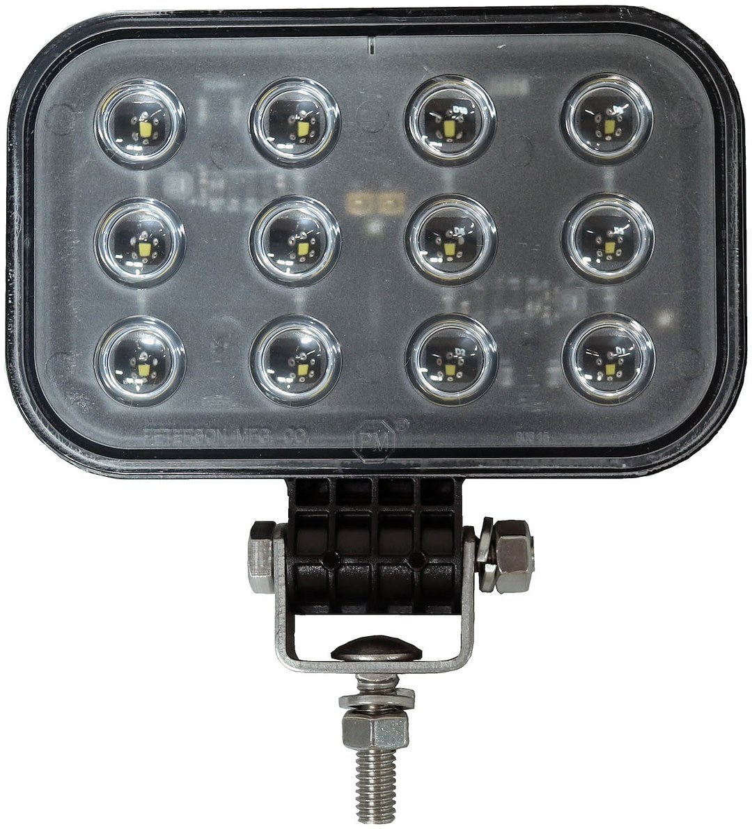 Peterson Mfg Work Light, 3 Inch X 5 Inch Rectangular, Pedestal Mount, 1000 Lumens, 0.81 Amp at 12 Volt/ 0.41 Amp at 24 Volt, LED, Hardwired – M906-MV