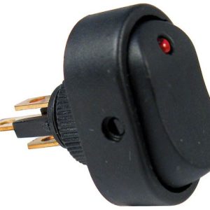 Peterson Mfg Multi Purpose Switch, On-Off, 12 Volt, 25 Amp, Rocker Switch, Oblong Shape, LED Illumination, Black – PMV5584PT