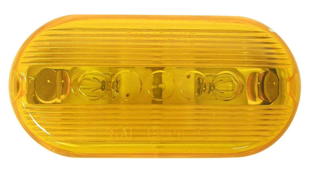 Peterson Mfg Clearance Light, Incandescent, Oblong, 4-1/8 Inch Length X 2 Inch Width X 1-1/32 Inch Height, Amber Lens, Surface Mount – V135A