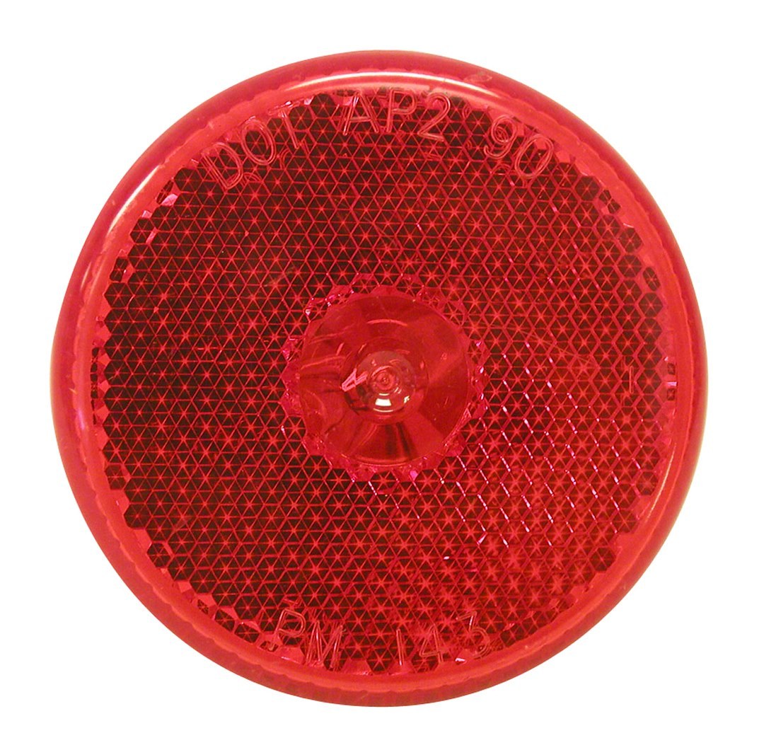 Peterson Mfg Clearance Light, Incandescent, Round, 2-1/2 Inch Diameter, Red Lens, Without Trim, Single, With Built-IN Reflex Optics – V143R