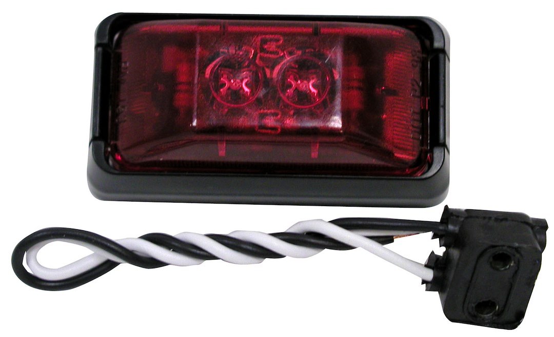 Peterson Mfg Clearance Light, LED, Rectangular, 2-1/2 Inch Length X 1.21 Inch Width X 0.84 Inch Height, Red Lens, Grommet Mount – V153KR