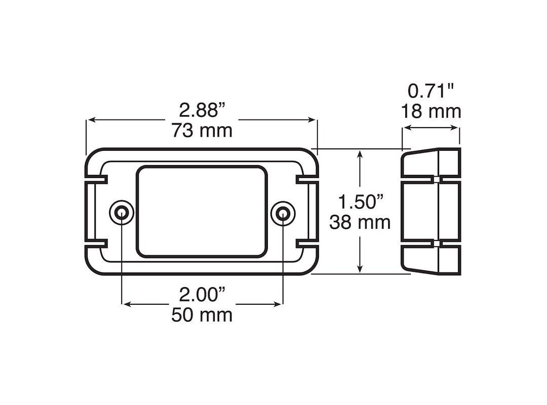Peterson Mfg Clearance Light, LED, Rectangular, 2-1/2 Inch Length X 1.21 Inch Width X 0.84 Inch Height, Red Lens, Grommet Mount – V153KR
