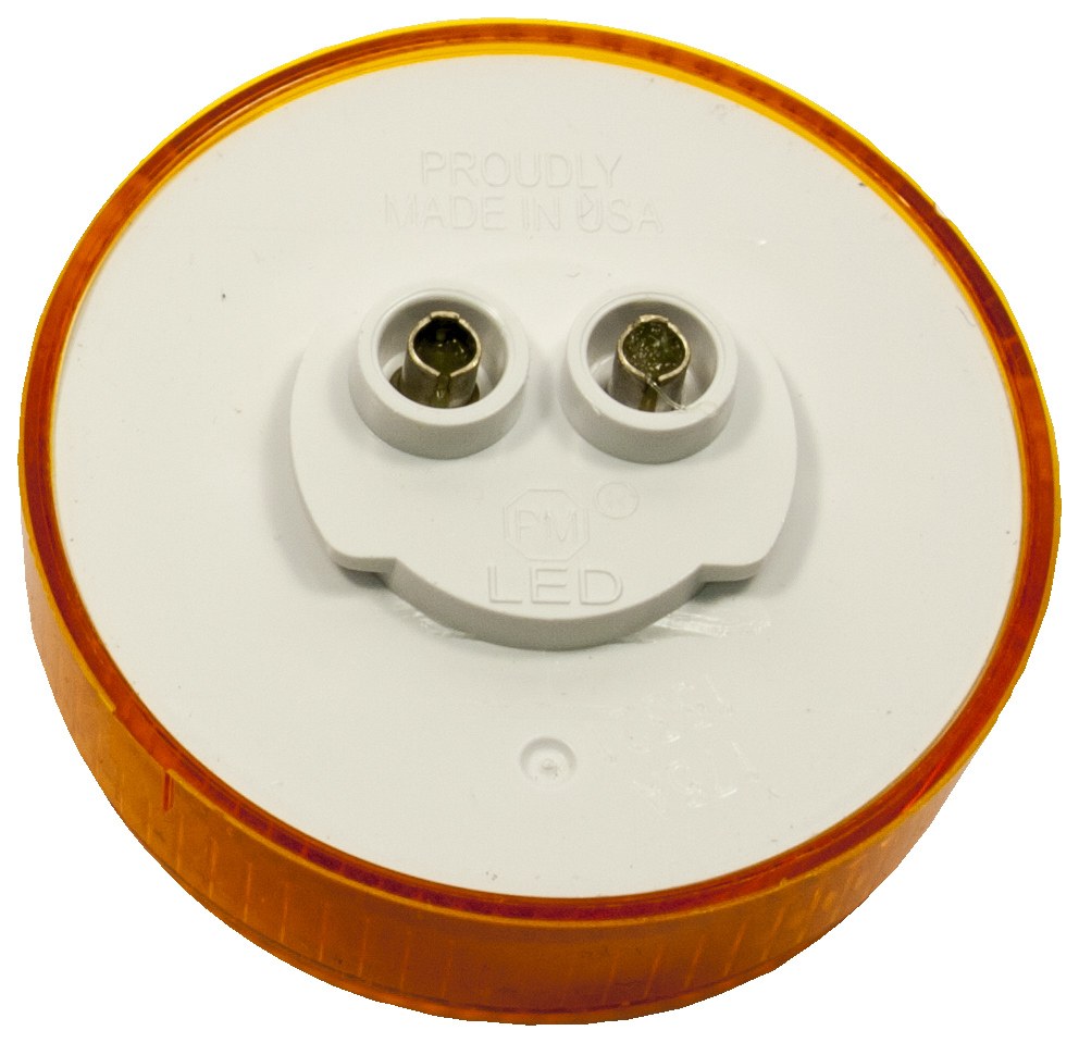 Peterson Mfg Clearance Light, LED, Round, 2-1/2 Inch Diameter X 2-1/2 Inch Height, Amber Lens, Grommet Mount, With Grommet and Plug – V162KA