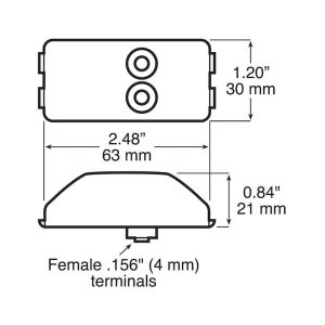Peterson Mfg Trailer Light, Clearance/ Side Marker Light, LED, Rectangular, Amber, 2.48 Inch Length X 0.84 Inch Width X 1.2 Inch Height – V203A