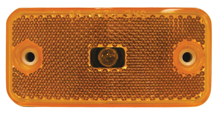 Peterson Mfg Clearance Light, Incandescent, Rectangular, 3-7/8 Inch Length X 1-7/8 Inch Width X 3/4 Inch Height, Amber Lens, Single – V2548A