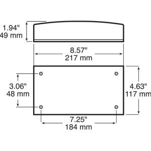Peterson Mfg Trailer Light, Stop/ Turn/ Tail Light, Incandescent Bulb, Rectangular, Red, 8-9/16 Inch Length X 4-5/8 Inch Width – V25911