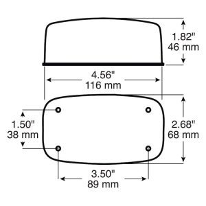 Peterson Mfg Trailer Light, Stop/ Turn/ Tail Light, Incandescent Bulb, Rectangular, Red, 4-9/16 Inch Length X 1-3/4 Inch Width – V306R