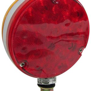 Peterson Mfg Parking/ Turn Signal Light Assembly, Amber/ Red Lens, LED, Single Stud Pedestal Mount, 3 Wire Electrical Connection – V338-2