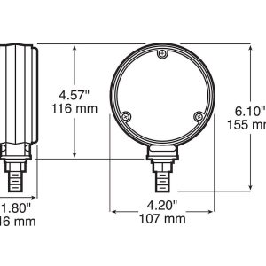 Peterson Mfg Parking/ Turn Signal Light Assembly, Amber/ Red Lens, LED, Single Stud Pedestal Mount, 3 Wire Electrical Connection – V338-2