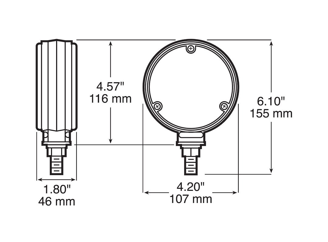 Peterson Mfg Parking/ Turn Signal Light Assembly, Amber/ Red Lens, LED, Single Stud Pedestal Mount, 3 Wire Electrical Connection – V338-2