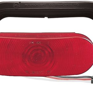 Peterson Mfg Trailer Light, Stop/ Turn/ Tail Light, Incandescent Bulb, Oval, Red Lens, 6-1/2 Inch X 2-1/4 Inch – V421KR