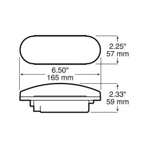 Peterson Mfg Trailer Light, Stop/ Turn/ Tail Light, Incandescent Bulb, Oval, Red Lens, 6-1/2 Inch X 2-1/4 Inch, Non-Submersible – V421R