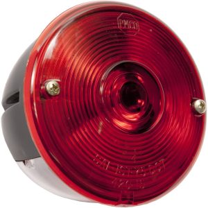 Peterson Mfg Trailer Light, Stop/ Turn/ Tail Light, Incandescent Bulb, Round, Red, 3-3/4 Inch Diameter, Stud Mount, Non-Submersible – V428