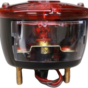 Peterson Mfg Trailer Light, Stop/ Turn/ Tail Light, Incandescent Bulb, Round, Red, 3-3/4 Inch Diameter, Stud Mount, Non-Submersible – V428