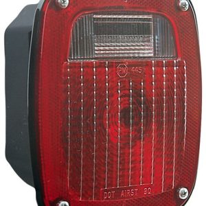 Peterson Mfg Trailer Light, Stop/ Turn/ Tail Light, Incandescent Bulb, Red Lens, 6.63 Inch X 5.63 Inch, With License Light, Non-Submersible – V445