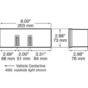 Peterson Mfg Trailer Light, Stop/ Turn/ Tail Light, Curbside, Incandescent Bulb, Rectangular, Red Lens, 8 Inch X 2.88 Inch, Single, Submersible – V456