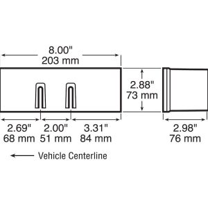 Peterson Mfg Trailer Light, Stop/ Turn/ Tail Light, Roadside, Incandescent Bulb, Rectangular, Red Lens, 8 Inch X 2.88 Inch, Submersible – V456L