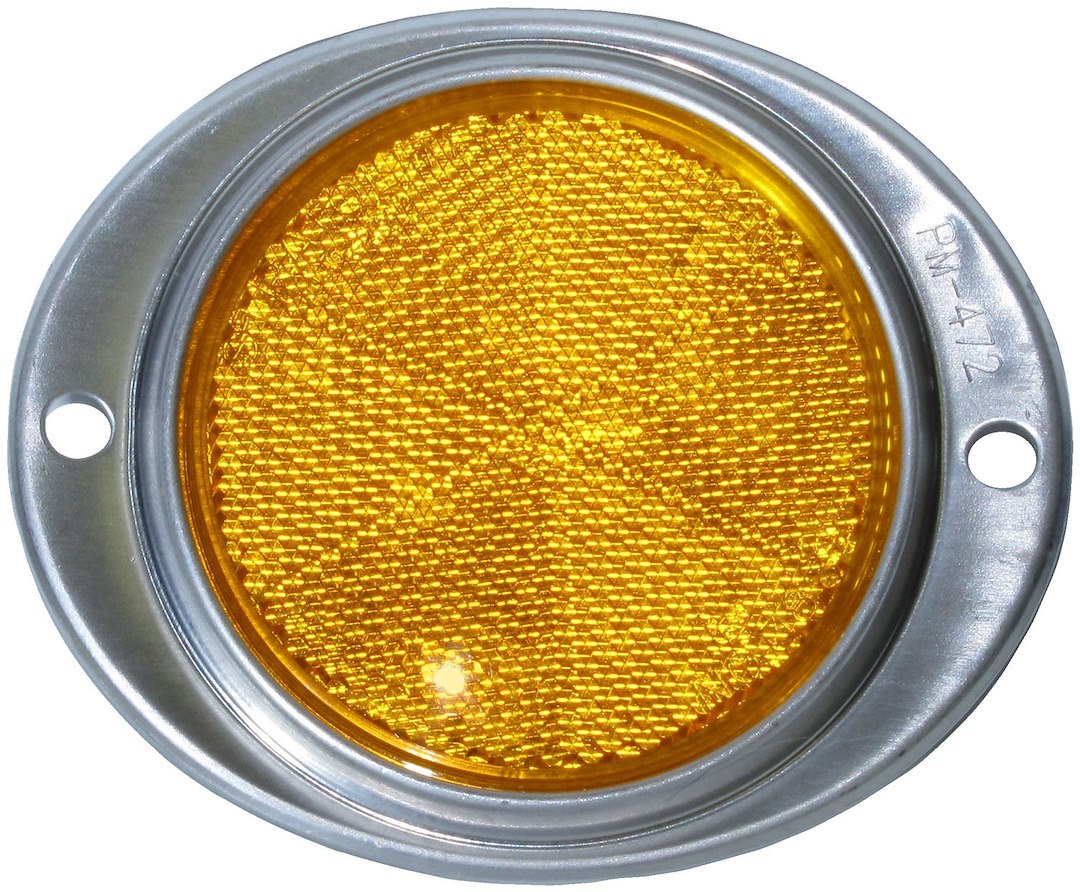 Peterson Mfg Reflector, Amber Lens, 3 Inch Round, Aluminum Housing, Mounts with 2 Screws – V472A
