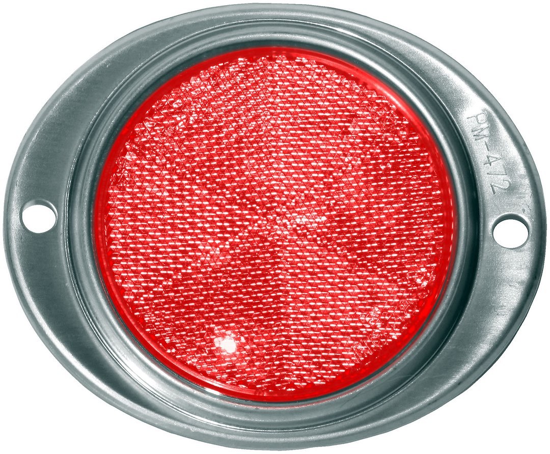 Peterson Mfg Reflector, Red Lens, 3 Inch Round, Aluminum Housing, Mounts with 2 Screws – V472R