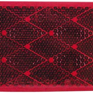 Peterson Mfg Reflector, Quick Mount, Red Lens, 4-3/8 Inch Length X 1-7/8 Inch Height Oblong, Without Housing, Adhesive Backing – V480R