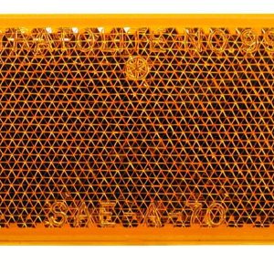 Peterson Mfg Reflector, Quick Mount, Amber Lens, 3-1/8 Inch Length X 1-3/8 Inch Width Rectangular, Without Housing, Adhesive Backing – V483A