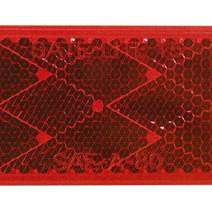 Peterson Mfg Reflector, Quick Mount, Red Lens, 3-1/8 Inch Length X 1-3/8 Inch Width Rectangular, Without Housing, Adhesive Backing – V483R