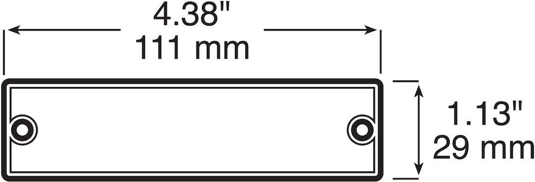 Peterson Mfg Reflector, Amber Lens, 4-3/8 Inch Length X 1-1/8 Inch Width Rectangular, Without Housing, Mounts with 2 Screws – V487A