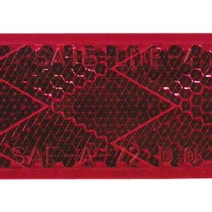 Peterson Mfg Reflector, Red Lens, 4-3/8 Inch Length X 1-1/8 Inch Width Rectangular, Without Housing, Mounts with 2 Screws – V487R