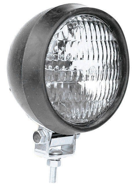 Peterson Mfg Work Light, Pedestal Mount, Rotating, 30 Watts, Incandescent Bulb, Round, Black Housing – V507