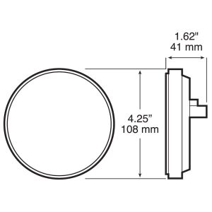 Peterson Mfg Trailer Light, Stop/ Turn/ Tail Light, LED Bulb, Round, Red Lens, 4 Inch Diameter, With Grommet and 431-491 Plug – V826KR-7