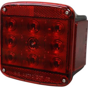 Peterson Mfg Trailer Light, Stop/ Turn/ Tail Light, LED, Square, Red Lens, 5.04 Inch X 4.72 Inch, Submersible – V840
