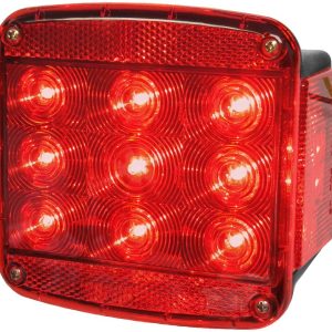 Peterson Mfg Trailer Light, Stop/ Turn/ Tail Light, LED, Square, Red Lens, 5.04 Inch X 4.72 Inch, Submersible – V840