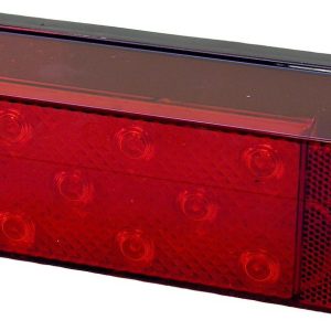 Peterson Mfg Trailer Light, Stop/ Turn/ Tail Light, LED, Rectangular, Red Lens, 7.94 Inch X 2.88 Inch, With Carriage Mounting Bolts – V856
