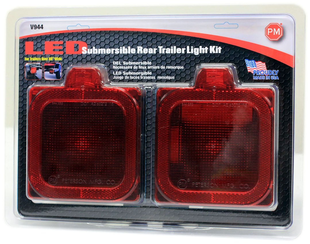 Peterson Mfg Trailer Light Kit, Tail Light, LED, Can Be Submerged IN Water, Square – V944