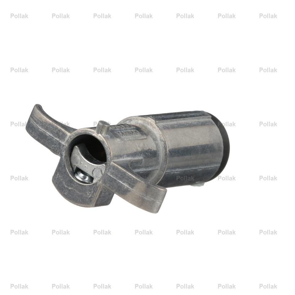 Pollak Trailer Wiring Connector, Trailer Side, 6-WAY Round Plug Side, Without Cable Guard, Die Cast Housing, With 4 Color Retail Bag – 11-604EP