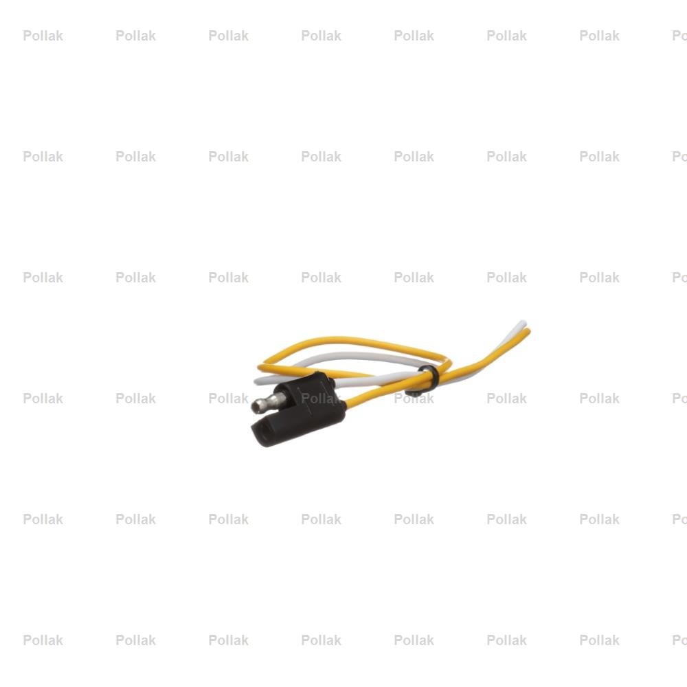 Pollak Trailer Wiring Connector, 2 Way Molded Flat Type, 12 Volts, 15 Amps, 12 Inch Lead Wire Length, 18 Gauge Wire – 12-200
