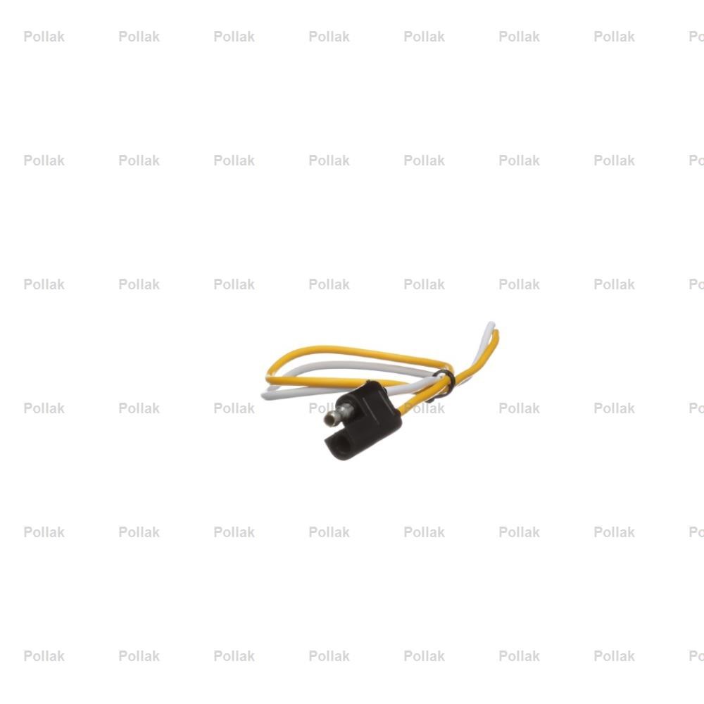 Pollak Trailer Wiring Connector, 2 Way Molded Flat Type, 12 Volts, 15 Amps, 12 Inch Lead Wire Length, 18 Gauge Wire – 12-200