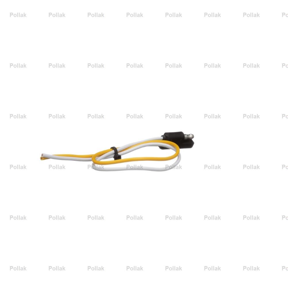 Pollak Trailer Wiring Connector, 2 Way Molded Flat Type, 12 Volts, 15 Amps, 12 Inch Lead Wire Length, 18 Gauge Wire – 12-200