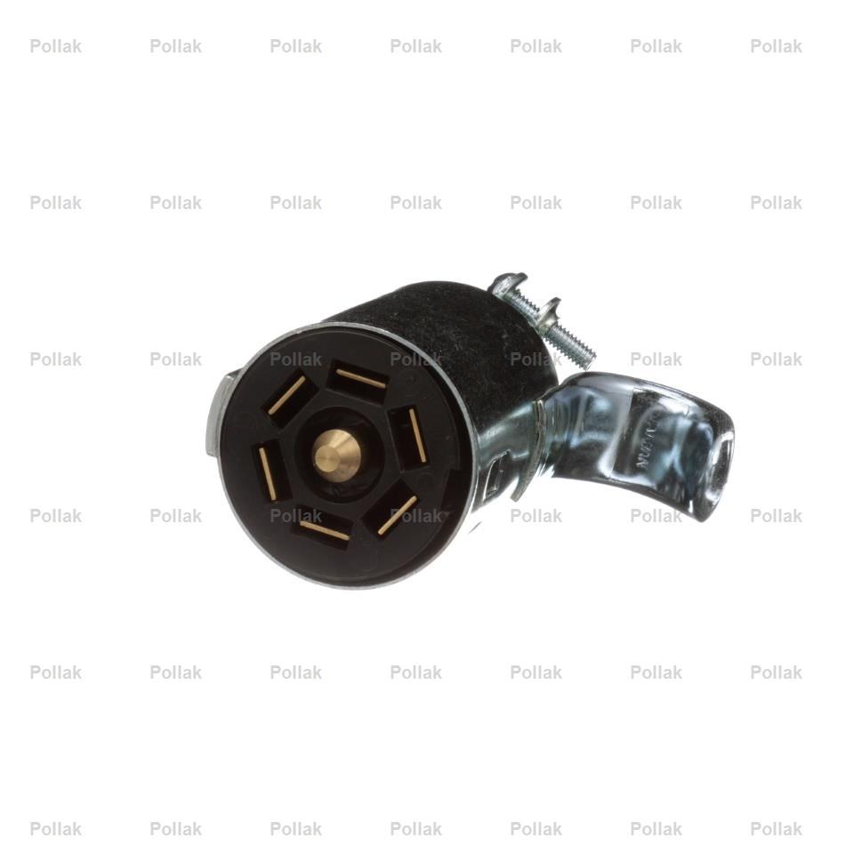 Pollak Trailer Wiring Connector, Trailer Side, 7-WAY Round Plug Side, Metal – 12-702