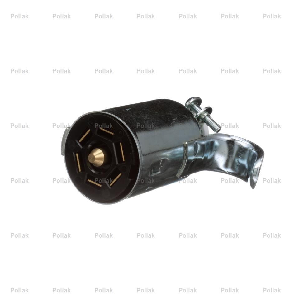 Pollak Trailer Wiring Connector, Trailer Side, 7-WAY Round Plug Side, Metal – 12-702