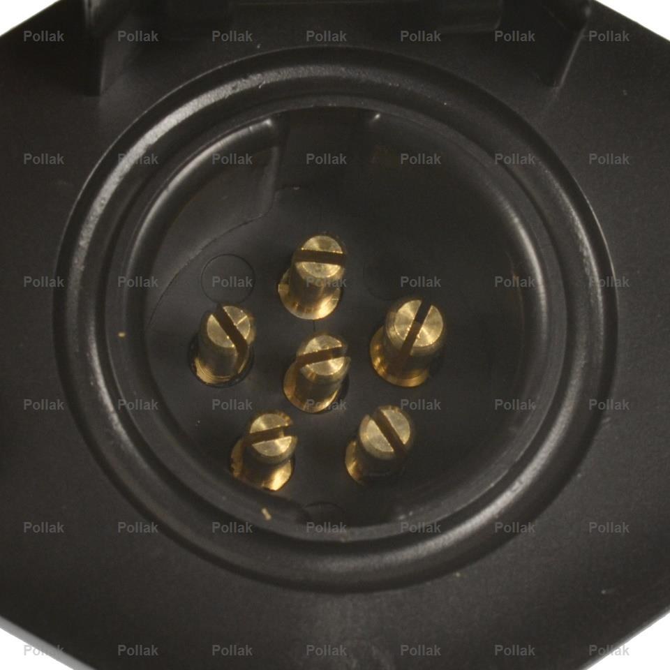 Pollak Trailer Wiring Connector, 6-WAY Round Socket, With Rubber Boot, Retail Packaging – 12-720P